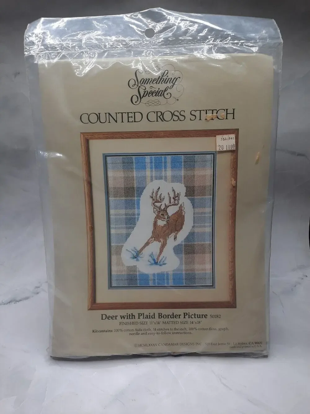Something Special Counted Cross Stitch Kit Deer With Plaid Border Picture 50182